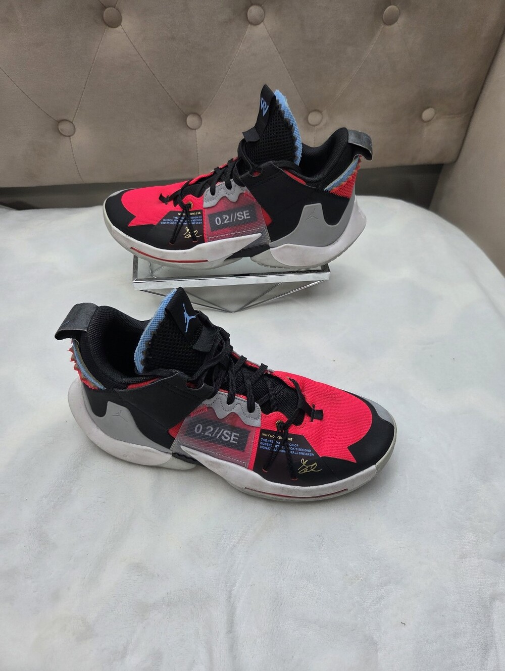 Jordan Why Not Zer0.2 Infrared Red Basketball Shoes‎ Men's Size 8.5